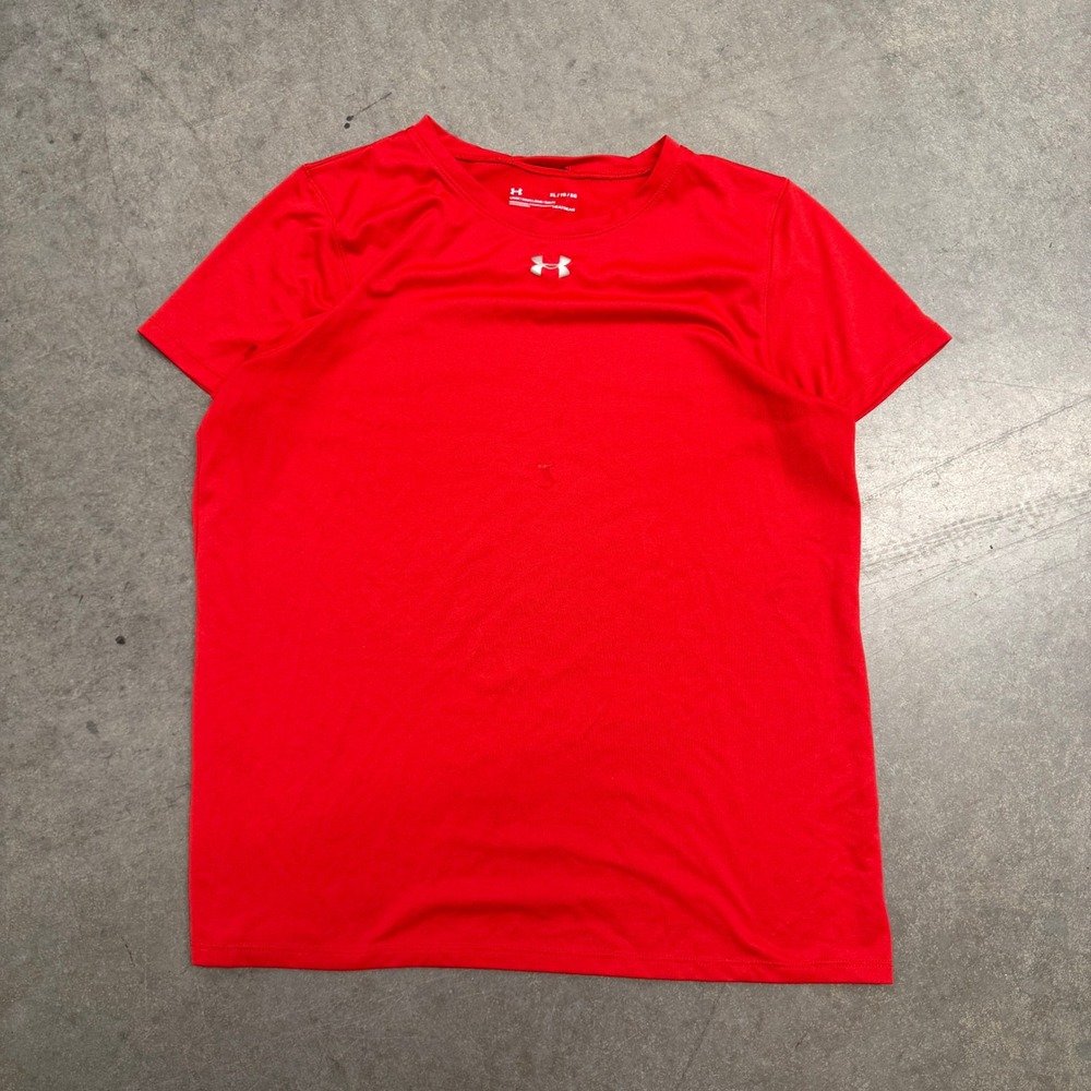 Under Armour HeatGear Loose Fit Short Sleeve T-Shirt Red Mens XL
